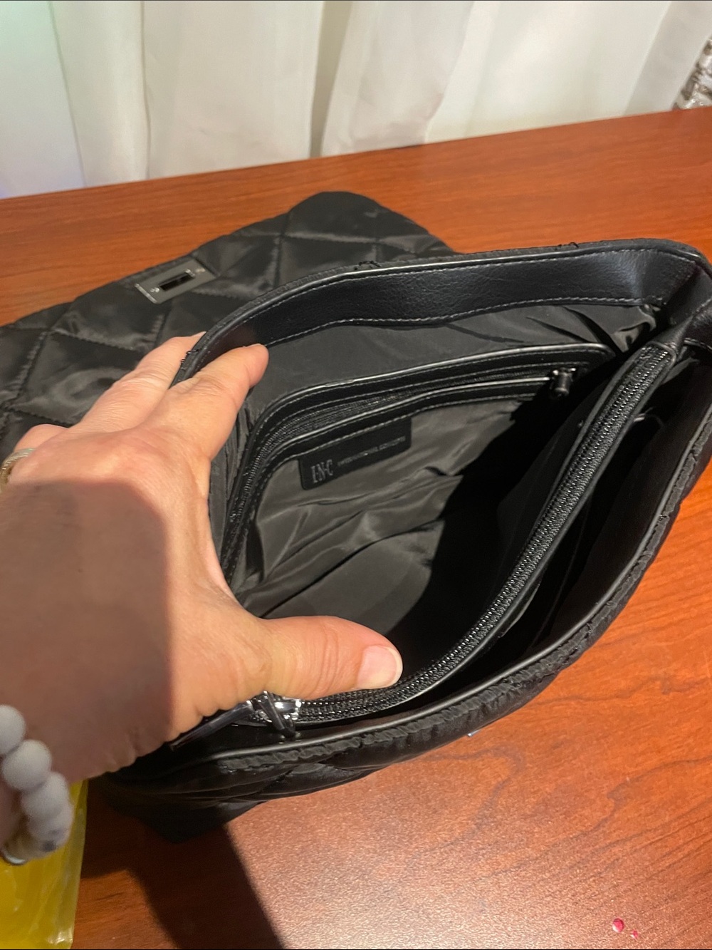 INC EUC Quilted Chain-Handle Shoulder Bag - Black - Picture 9 of 13